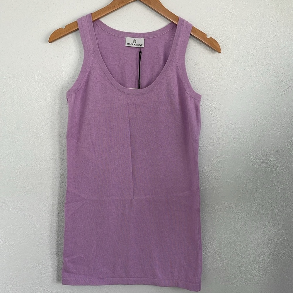 NWT | Chloe Kristyn Cotton Cashmere Blend Lavendula‎ Jami Tank Top Large
